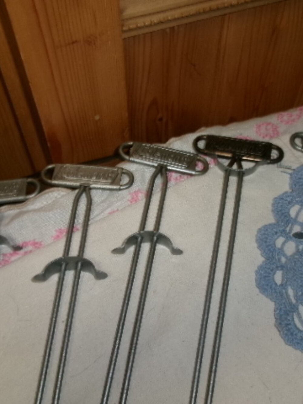 6  vintlage steel Coleman skewers camping outside barbeque